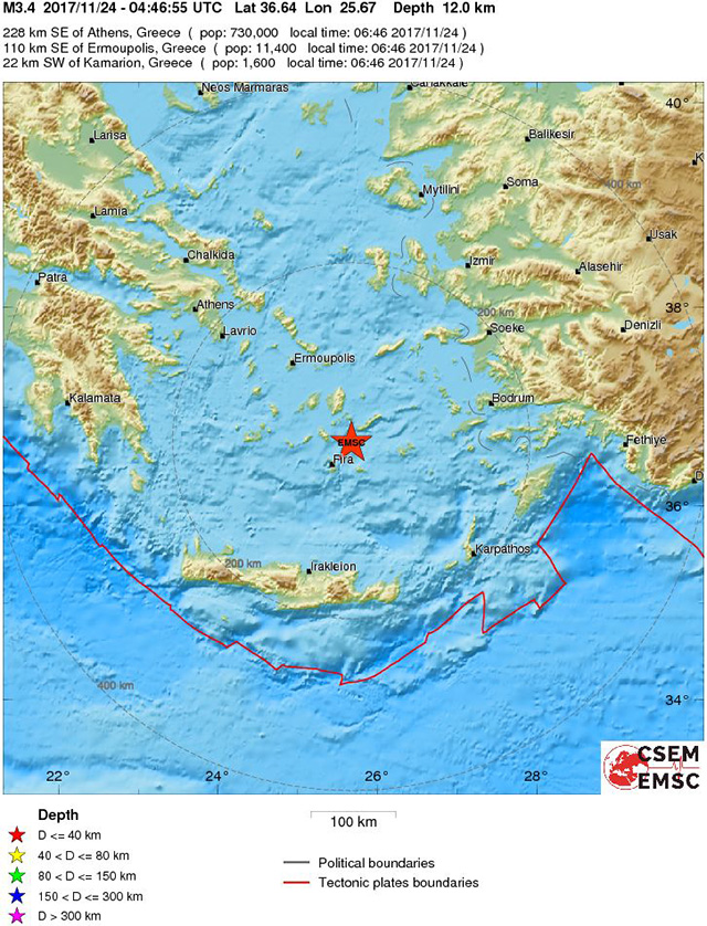 seismos ios santorini noembrios 2017 2