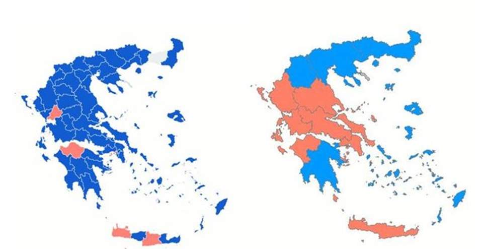 O νέος χάρτης της επικράτειας μετά τις ευρωεκλογές