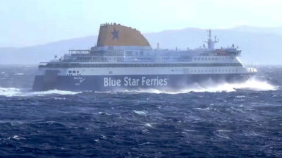 Blue Star Ferries: Τροποποίηση στo δρομολόγιο του «Blue Star Myconos» λόγω της κακοκαιρίας