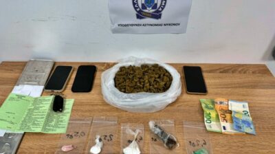 Μύκονος: Σύλληψη τριών ατόμων για διακίνηση κοκαΐνης, κάνναβης και μεθαμφεταμίνης