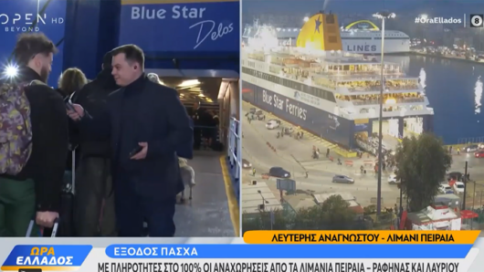 Μαζική αναχώρηση εκδρομέων τη Μεγάλη Παρασκευή για Κυκλάδες – Καρφίτσα δεν πέφτει στο κατάστρωμα του πλοίου για Πάρο, Νάξο, Ίο και Σαντορίνη (video)