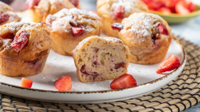 Muffins με φράουλες χωρίς ζάχαρη