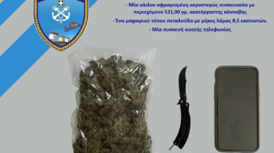 Σύλληψη 19χρονου για παράβαση των νόμων περί εξαρτησιογόνων ουσιών και περί όπλων στη Μύκονο