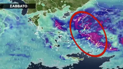 Καιρός: Ριπές ανέμων έως 106 χλμ/ώρα στη Νάξο - Σημαντική επιδείνωση από το βράδυ του Σαββάτου με κυκλωνικούς ανέμους και καταιγίδες