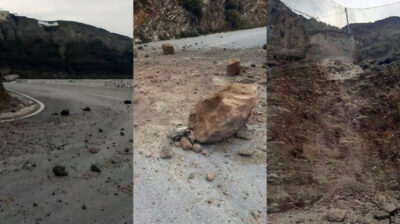 Κλειστό το λιμάνι της Σαντορίνης λόγω κατολισθήσεων από την έντονη κακοκαιρία (video)