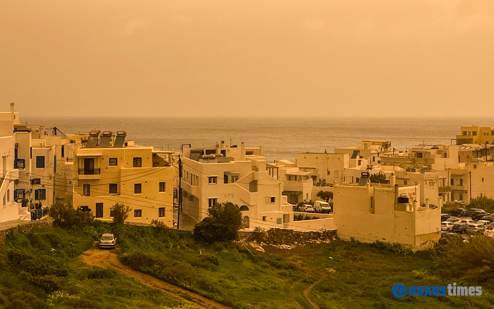 Αφρικανική σκόνη λασποβροχή Νάξος