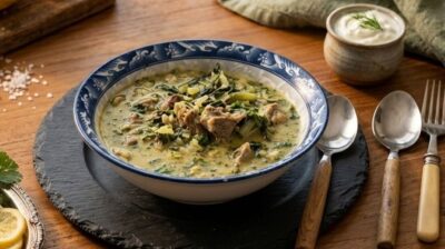 Χυλωμένη μαγειρίτσα με κοτόπουλο