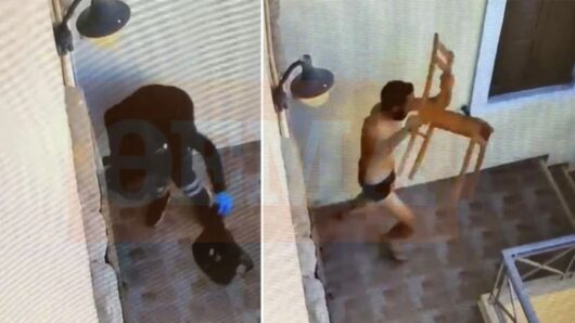 Βίντεο-ντοκουμέντο από τη Σύρο: Η μεταμφιεσμένη 41χρονη, η καταδίωξη και η καρέκλα που εκτόξευσε ο 40χρονος (video)