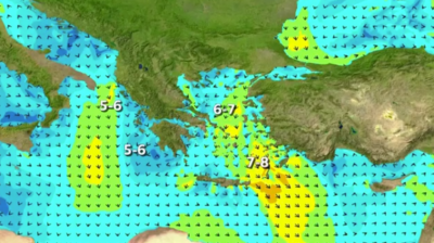 Καιρός: Επιμένουν τα μελτέμια στις Κυκλάδες, ανεβαίνει σταδιακά ο υδράργυρος