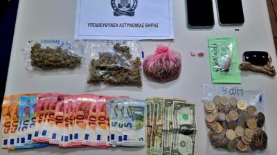Θήρα: Δύο συλλήψεις για διακίνηση ναρκωτικών – Κατασχέθηκε αυτοκίνητο